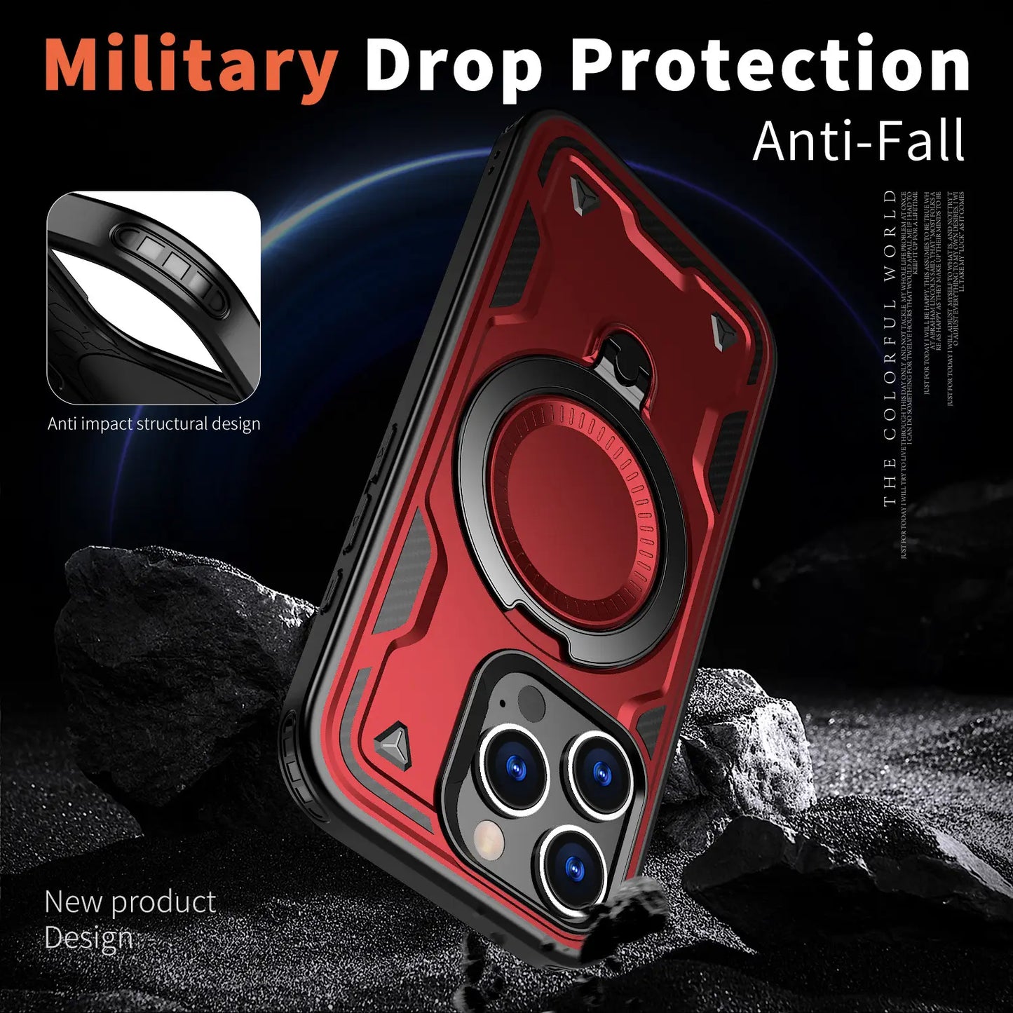 Magnetic 360° Rotating Stand Shockproof Armor Case for iPhone