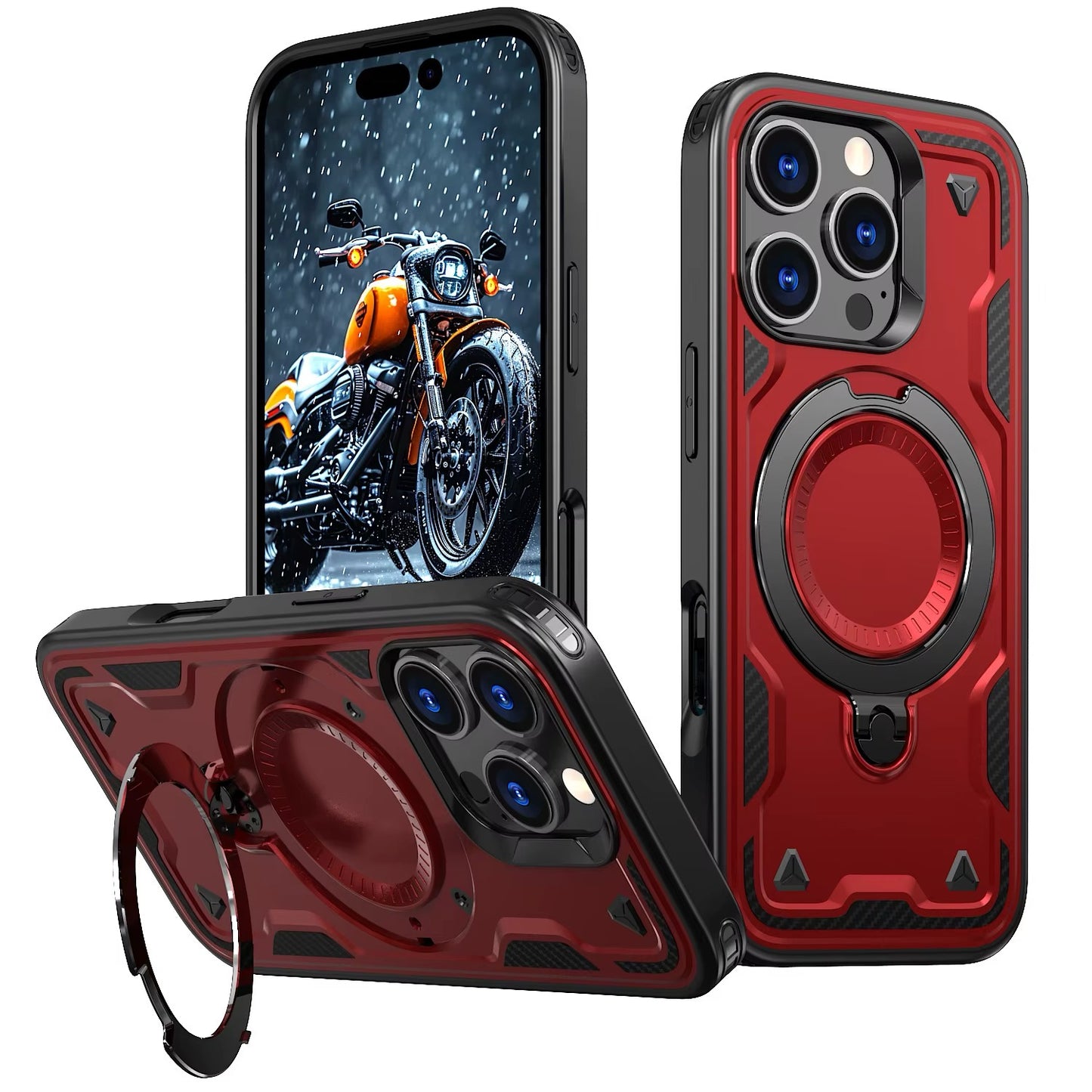 Magnetic 360° Rotating Stand Shockproof Armor Case for iPhone